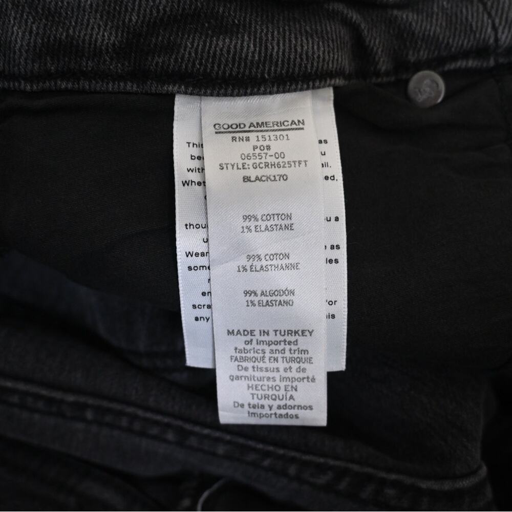 Good American Womens 6/28 Good Classic Raw Hem Slim Jeans in Faded Black NEW - Picture 11 of 13